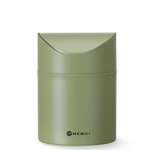 Caixote do lixo de mesa com tampa oscilante, 1,2L, Verde, ⌀120x(H)165mm