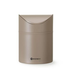 Caixote do lixo de mesa com tampa oscilante, 1,2L, Bege, ⌀120x(H)165mm