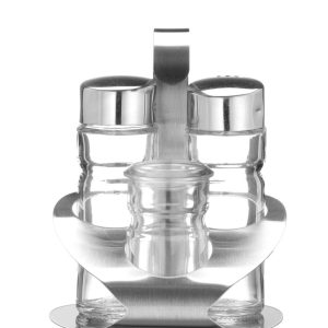 Conjunto para sal, pimenta e palitos, 90x90x(H)115mm