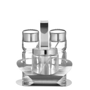 Conjunto para sal, pimenta e molho, 100x95x(H)115mm