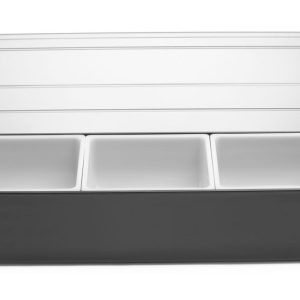 Caixa para ingredientes - 3 compartimentos, BarUp, Preto, 480x150x(H)100mm
