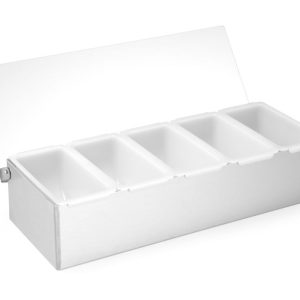 Suporte de condimentos, BarUp, 5 recipientes, 375x140x(H)90mm