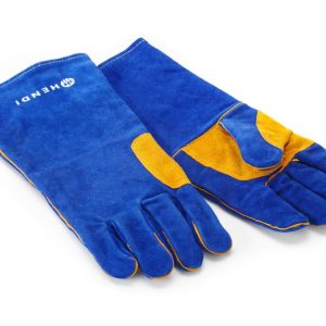 Luvas resistentes ao calor, pele, Azul, 2 unid., (L)410mm