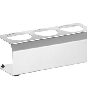 Suporte para biberões para molhos, 3 orifícios ø 57 mm, 229x90x(H)78mm