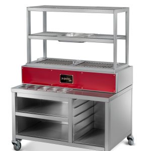Robata com Mesa e Base Refractaria Vermelho