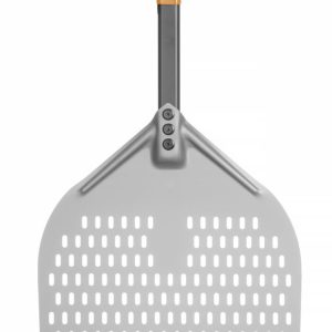 Pá para piza com pega curta, quadrada, perfurada, 350x710mm