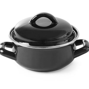 Tacho para sopa e molhos - com tampa, 0,5L, Preto, ⌀135x(H)105mm
