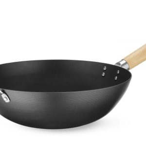 Wok com pega de madeira, ⌀324x565mm