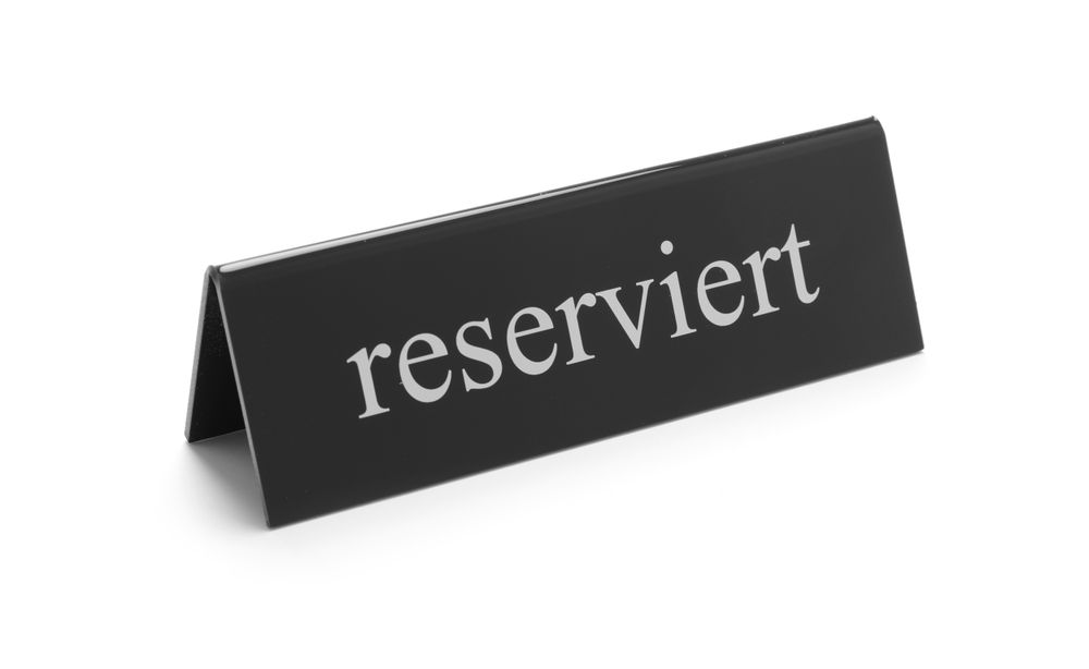 Sinal de mesa reservada, reserviert, 130x30x(H)38mm