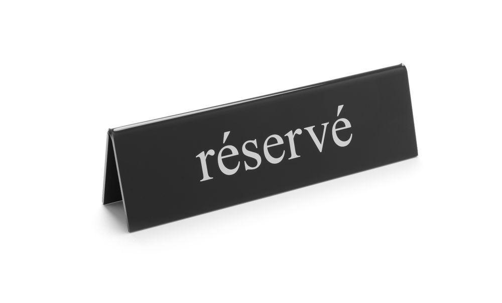 Sinal de mesa reservada, réservé, 130x30x(H)38mm