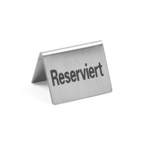 Sinal de mesa Reservada, Reserviert, 4 unid., 50x35x(H)40mm