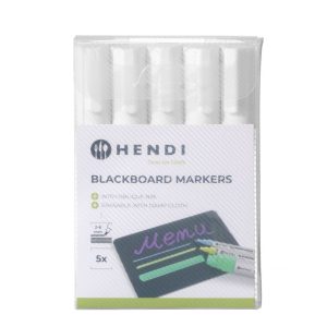 Marcadores para quadro preto 6 mm, 5 marcadores brancos