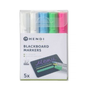 Marcadores para quadro preto 6 mm, Marcadores: 1 rosa, 1 verde, 1 azul e 2 brancos