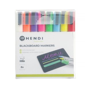 Marcadores para quadro preto 3 mm, Marcadores: 1 branco, 1 vermelho, 1 azul, 1 verde, 1 amarelo, 1 roxo, 1 laranja e 1 rosa