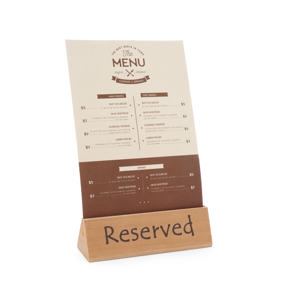 Sinal de mesa reservada, "reserved", 152x44x(H)44mm - Image 3
