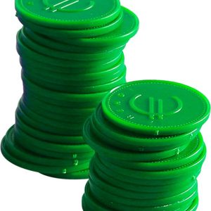 Fichas de consumo - 100 unidades, BarUp, Verde, 100 unid., ⌀25mm