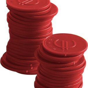 Fichas de consumo - 100 unidades, BarUp, Vermelho, 100 unid., ⌀25mm