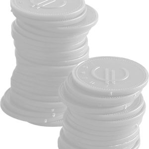 Fichas de consumo - 100 unidades, BarUp, Branco, 100 unid., ⌀25mm