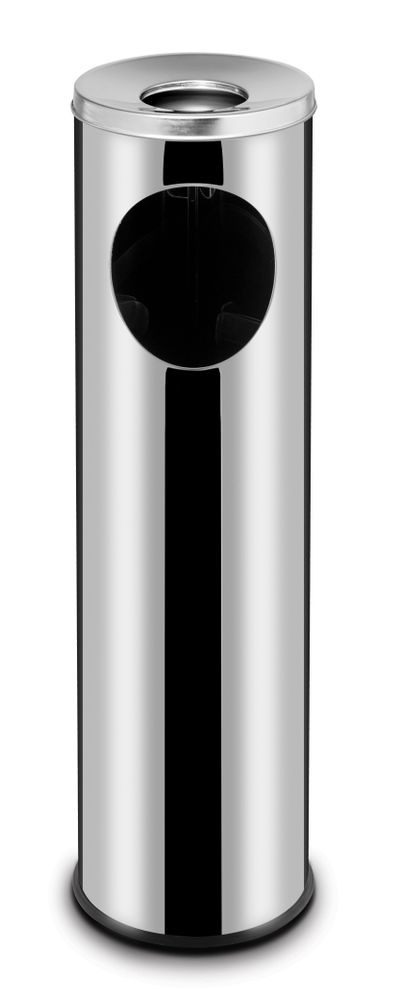 Caixote do lixo vertical com cinzeiro, 15L, ⌀200x(H)700mm