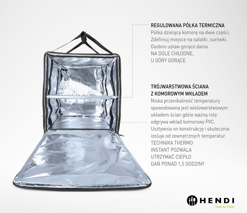Mochila térmica de entrega de piza e comida, 75,2L, Preto, 410x410x(H)480mm - Image 7