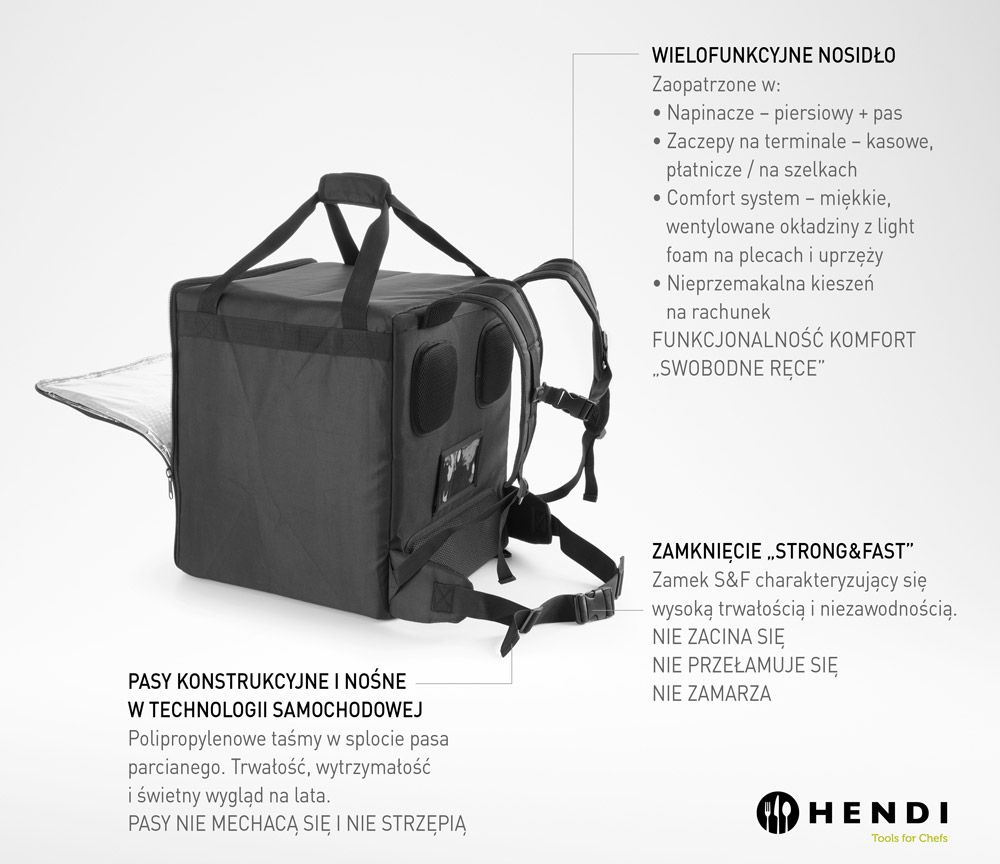 Mochila térmica de entrega de piza e comida, 75,2L, Preto, 410x410x(H)480mm - Image 3