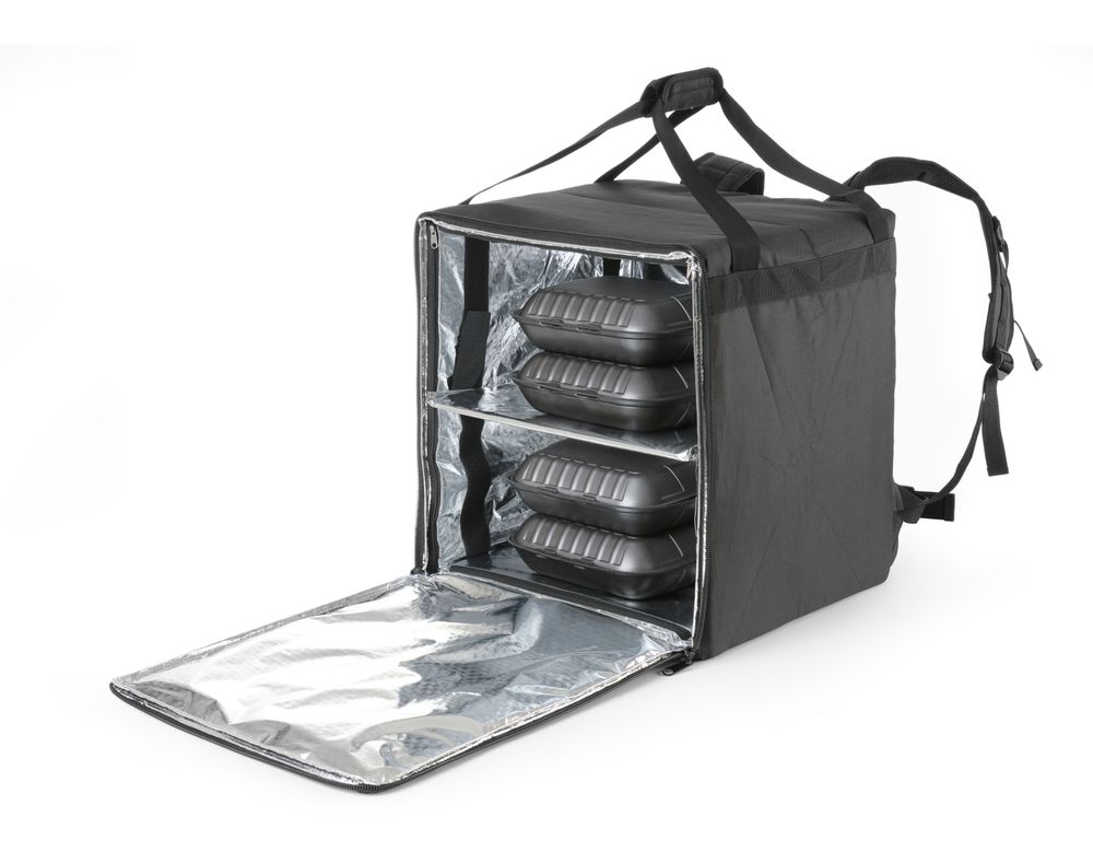 Mochila térmica de entrega de piza e comida, 75,2L, Preto, 410x410x(H)480mm - Image 6