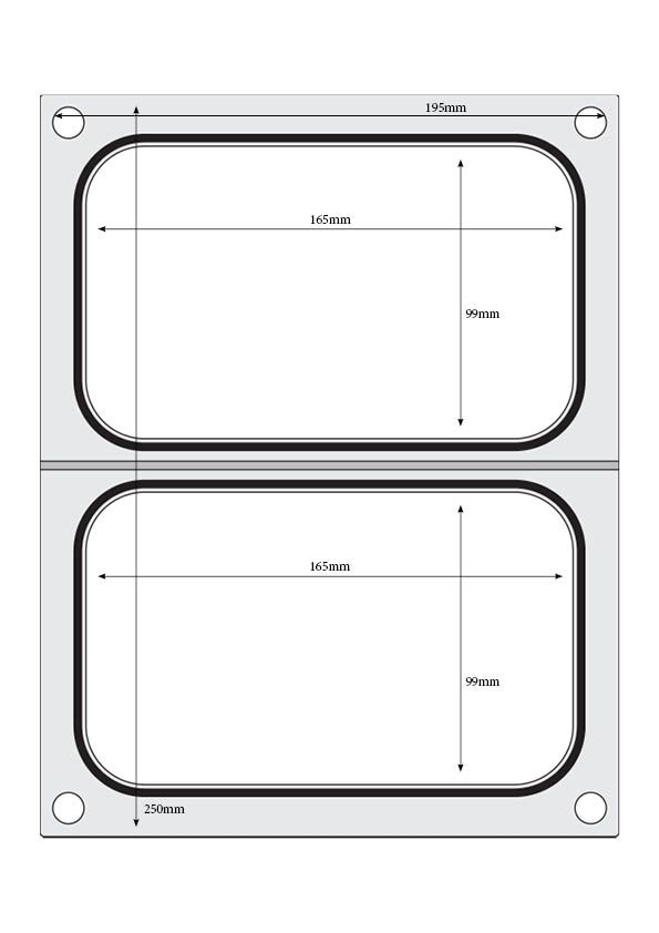 Tabuleiro para seladora térmica matrix, para dois tabuleiros de 178x113 mm - Image 2