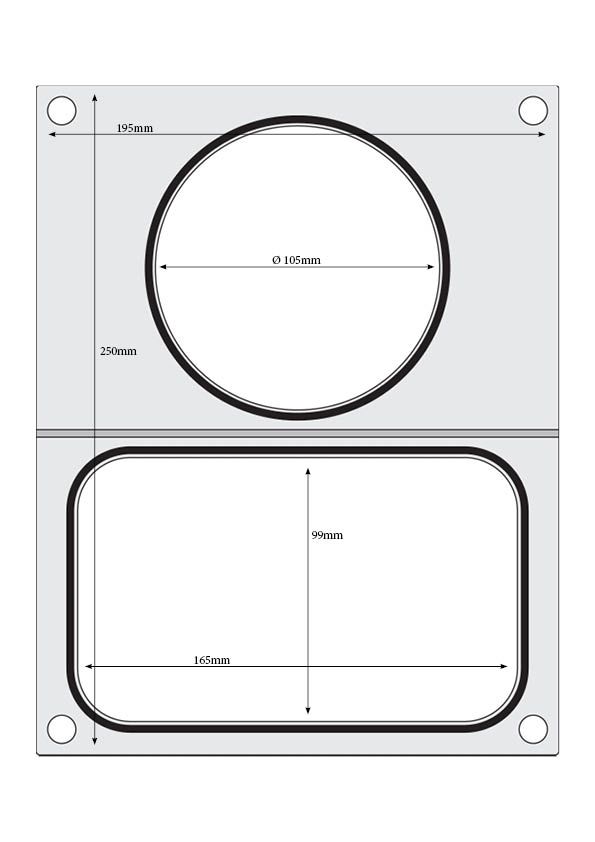 Tabuleiro para seladora térmica matrix, para um tabuleiro com um único compartimento com as medidas 178x113 mm + recipiente ø115 mm - Image 2
