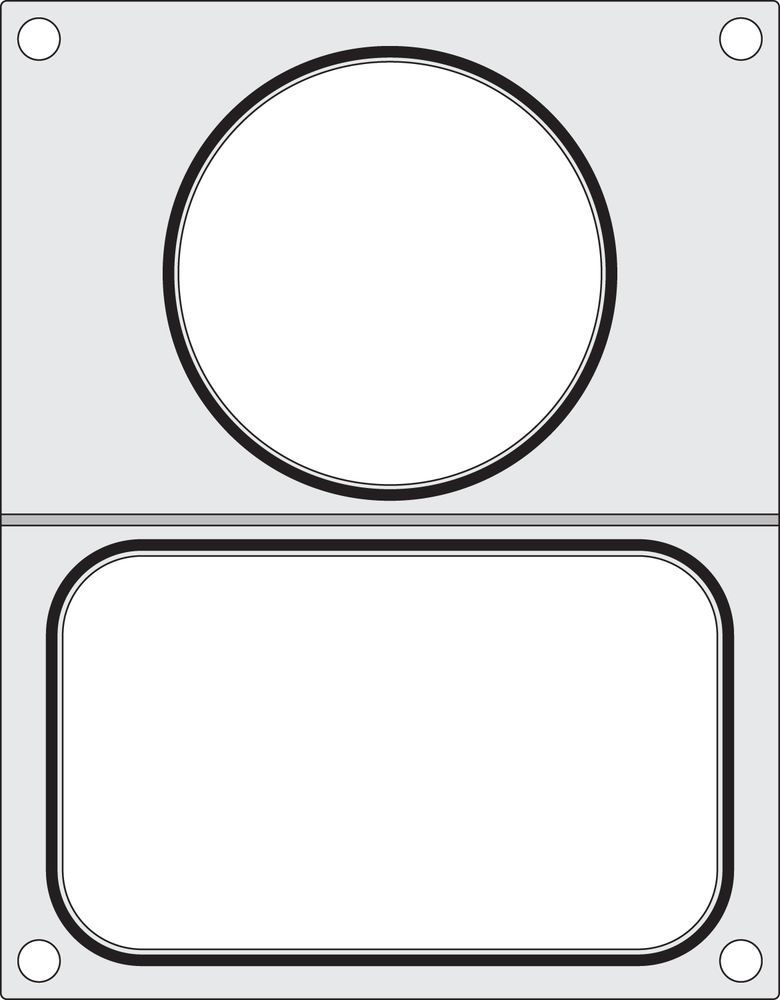 Tabuleiro para seladora térmica matrix, para um tabuleiro com um único compartimento com as medidas 178x113 mm + recipiente ø115 mm