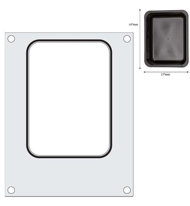 Tabuleiro para seladora térmica matrix, para um tabuleiro com um único compartimento com as medidas 187x137 mm - Image 3