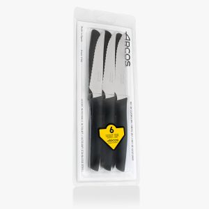 Arcos Conjunto de facas para carne e bife 110 mm - Série Nova - Preto