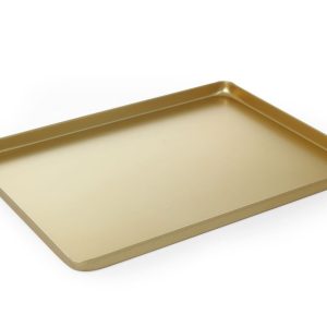 Tabuleiro de apresentação dourado, 400x300x(H)20mm