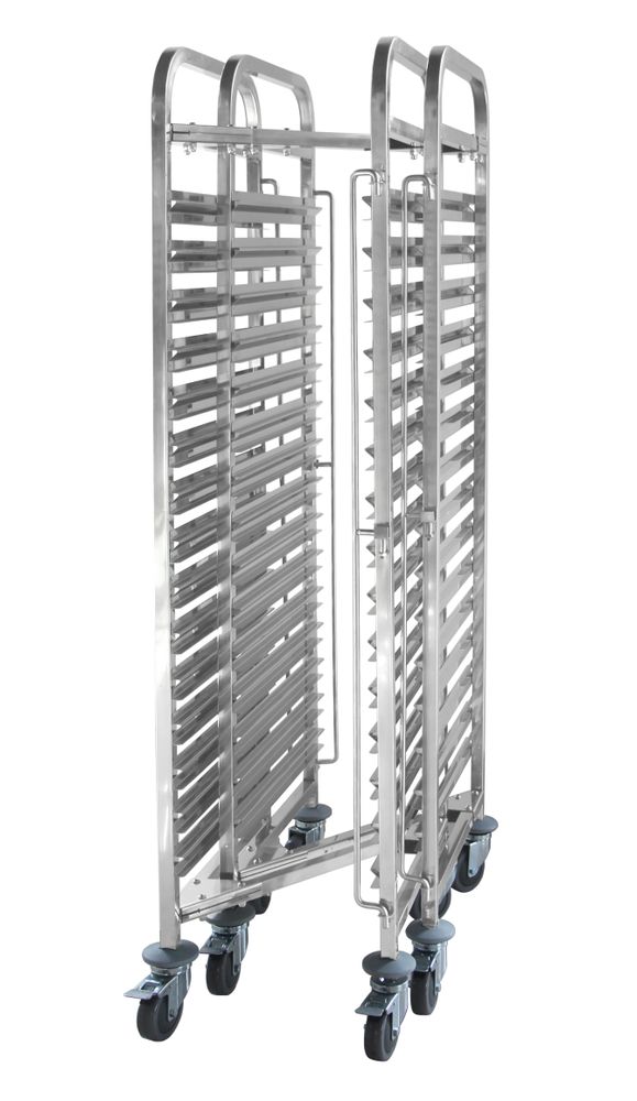 Carrinho para tabuleiros com armazenamento compacto – 15 x GN 1/1, 445x610x(H)1710mm