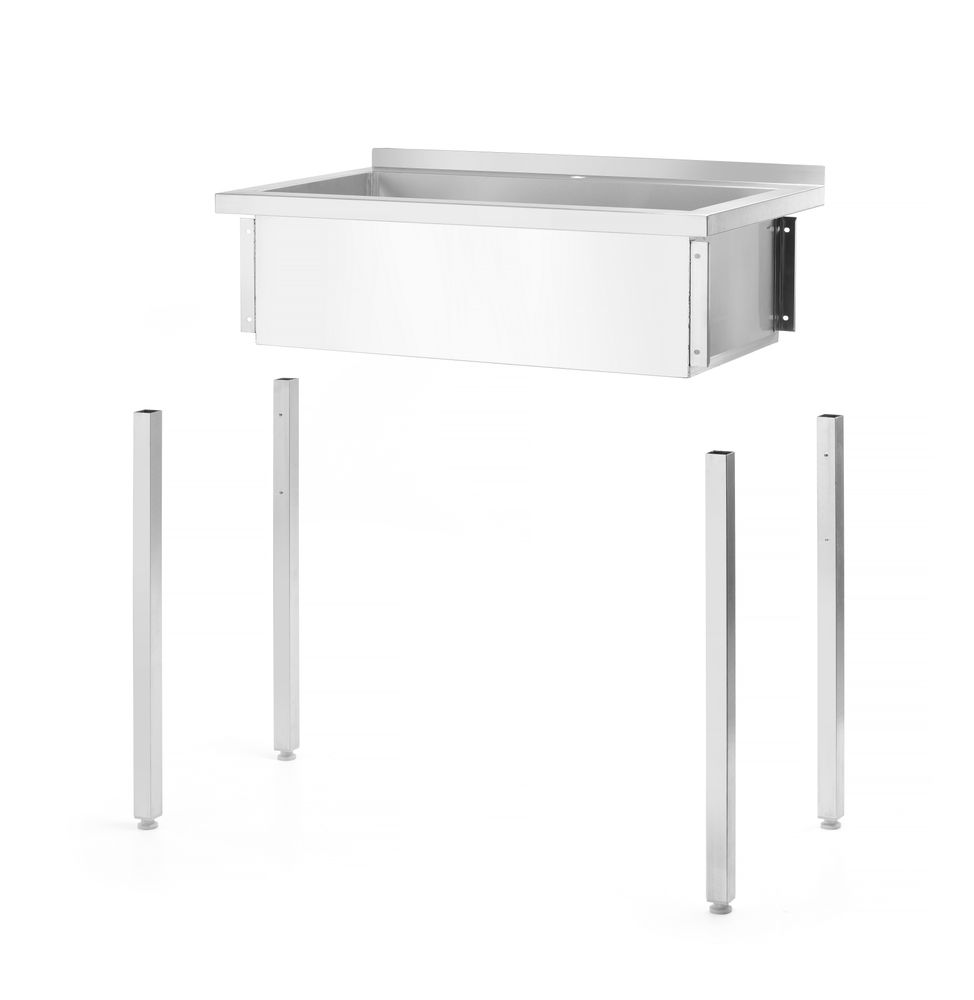 Pia, com splashback – aparafusada, profundidade 600 mm, Budget Line, 800x600x(H)850mm - Image 4