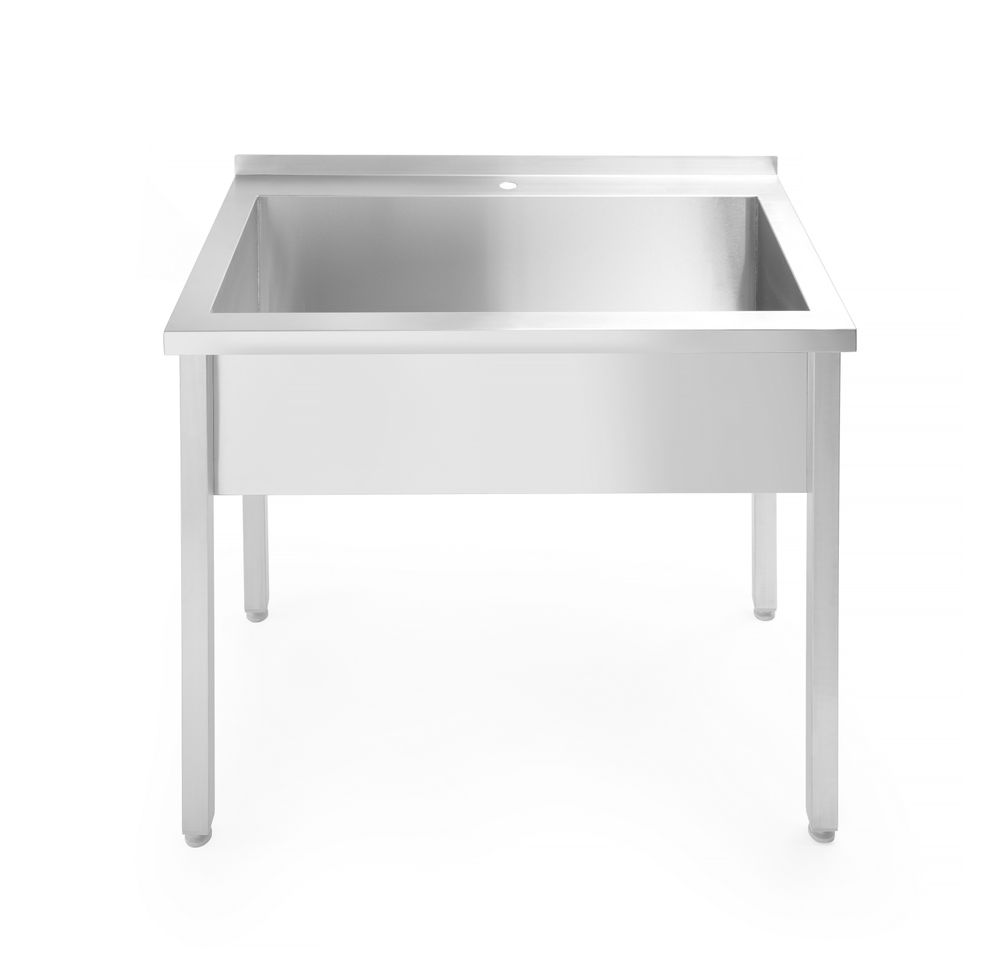 Pia, com splashback – aparafusada, profundidade 600 mm, Budget Line, 800x600x(H)850mm - Image 6