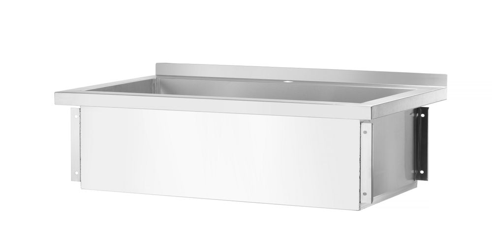 Pia, com splashback – aparafusada, profundidade 600 mm, Budget Line, 1000x600x(H)850mm - Image 3