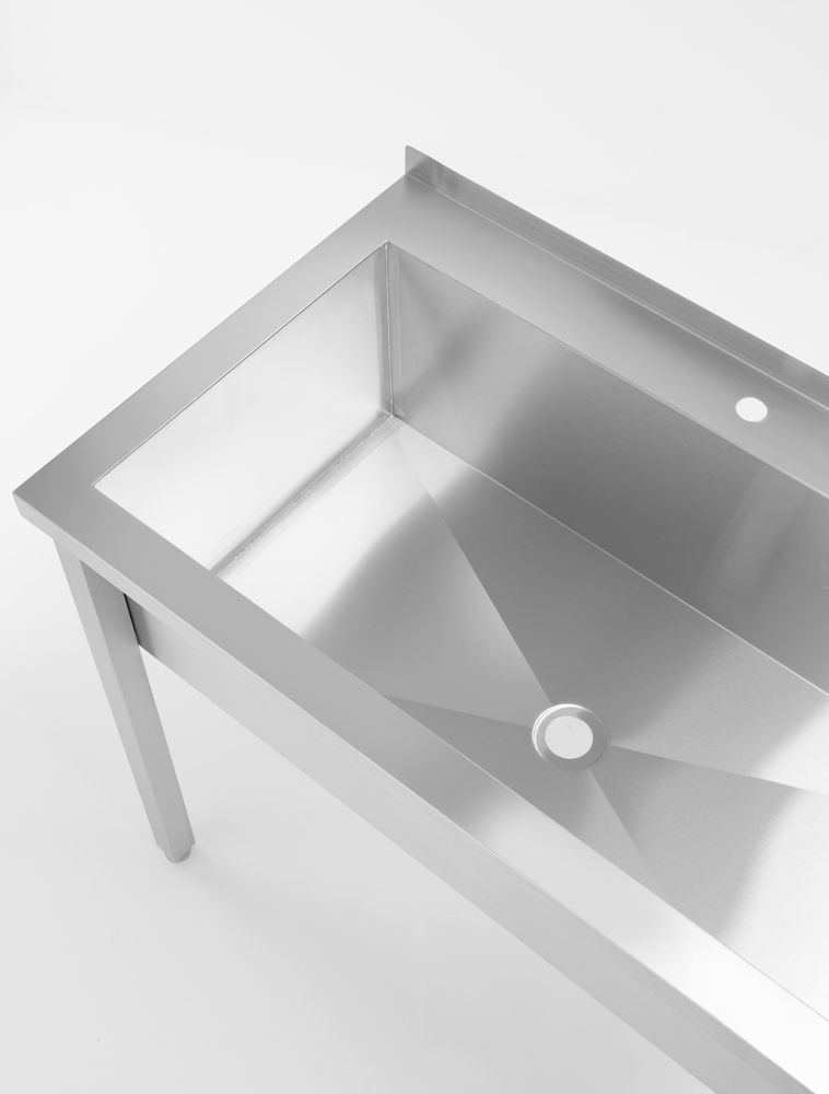 Pia, com splashback – aparafusada, profundidade 600 mm, Budget Line, 1000x600x(H)850mm - Image 5