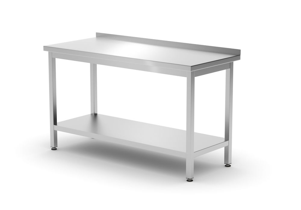 Mesa de parede com prateleira – aparafusada, profundidade 600 mm, Profi Line, 1400x600x(H)850mm