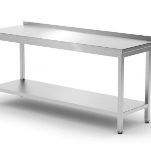 Mesa de parede com prateleira – aparafusada, profundidade 600 mm, Profi Line, 1800x600x(H)850mm