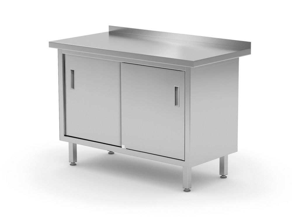 Armário com bancada, de parede com portas deslizantes – soldadas, Profi Line, 1600x600x(H)850mm