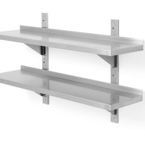 Prateleira dupla de parede, ajustável, com 2 suportes, 1000x300x(H)600mm