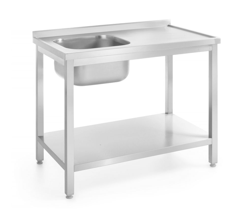 Mesa lava-loiças com prateleira – aparafusada, profundidade 600 mm, Profi Line, Lado direito, 1000x600x(H)850mm - Image 4