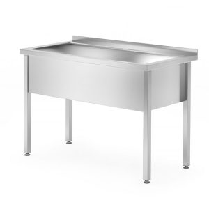 Mesa com calha de lavagem única – soldada, profundidade 700 mm, altura da câmara 300 mm, Profi Line, 1000x700x(H)850mm