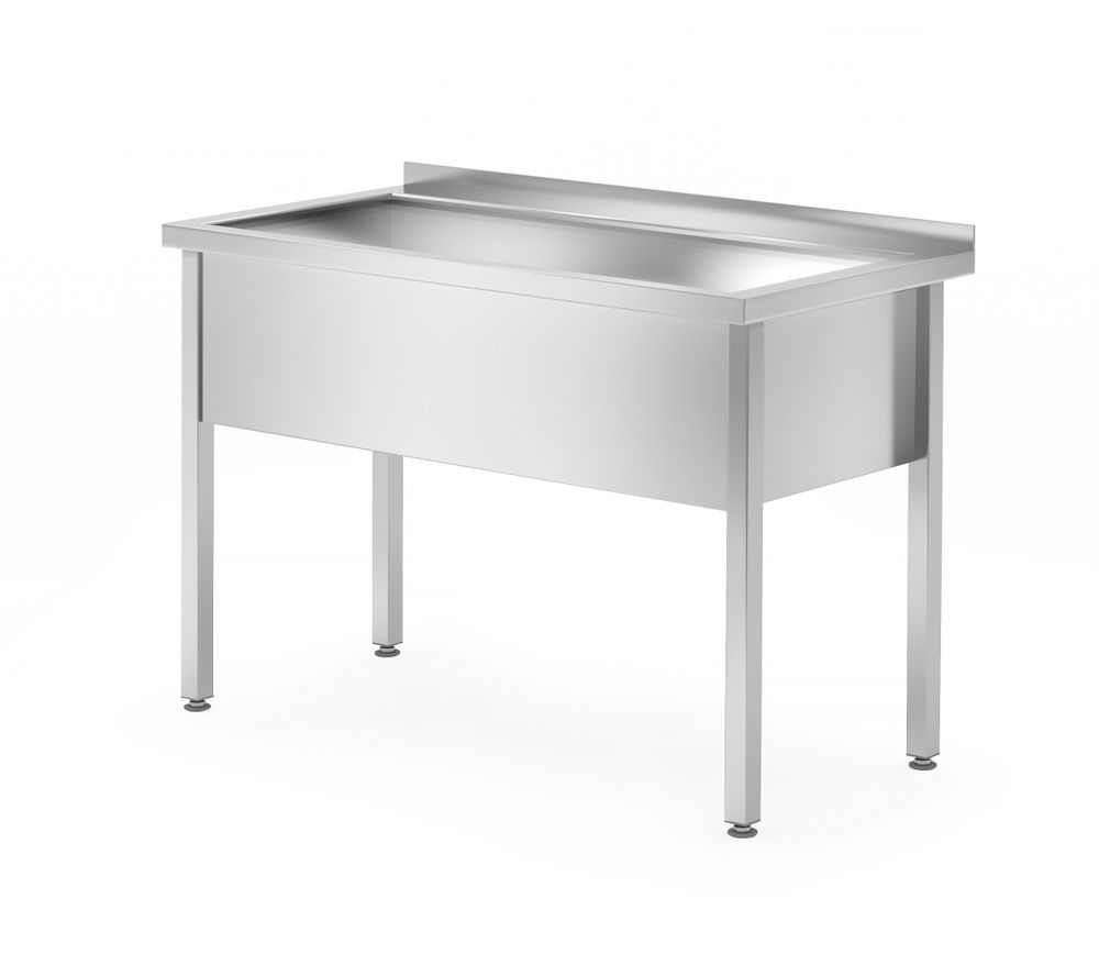 Mesa com calha de lavagem única – soldada, profundidade 700 mm, altura da câmara 300 mm, Profi Line, 1000x700x(H)850mm