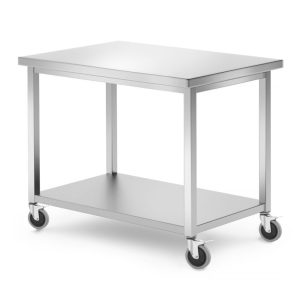 Mesa móvel, com prateleira – aparafusada, Kitchen Line, 1000x700x(H)850mm