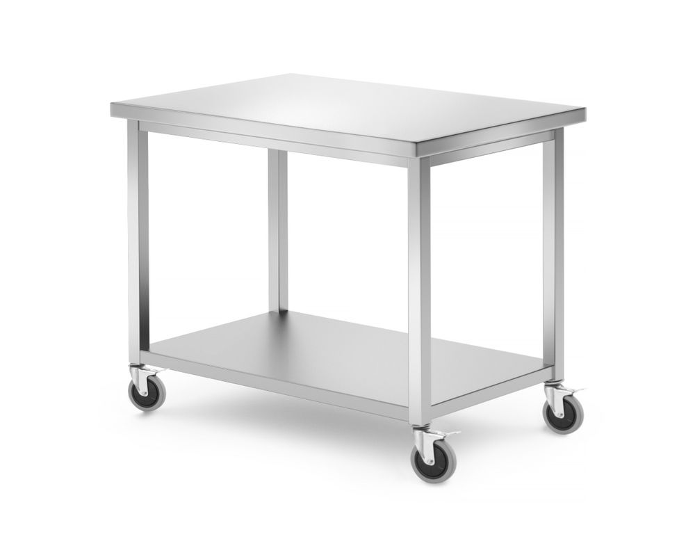 Mesa móvel, com prateleira – aparafusada, Kitchen Line, 1000x700x(H)850mm