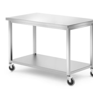 Mesa móvel, com prateleira – aparafusada, Kitchen Line, 1200x600x(H)850mm