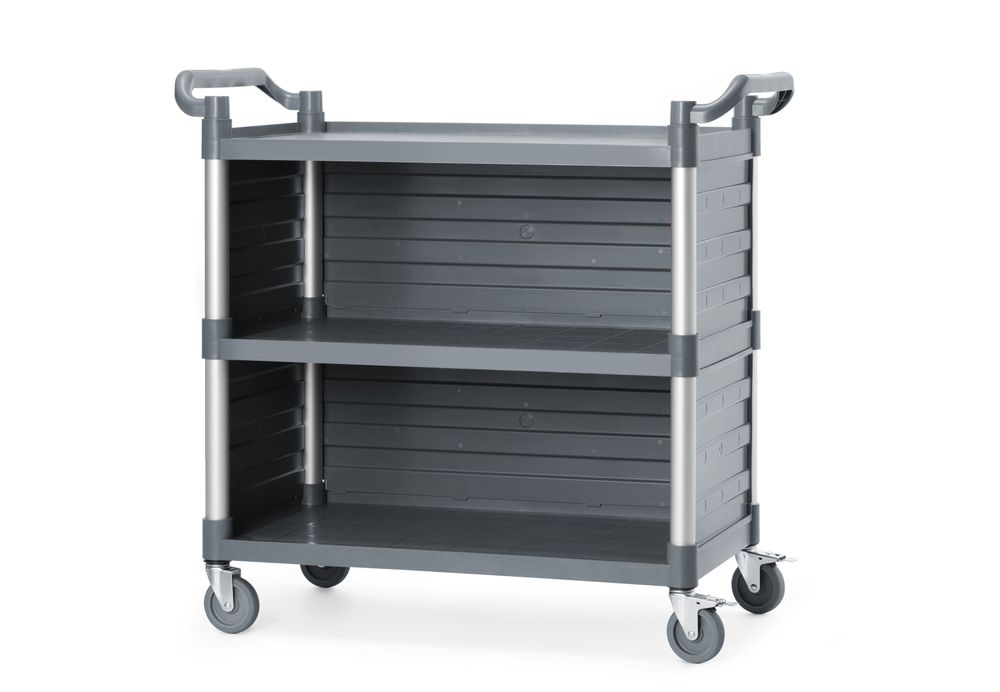Carrinho de serviço em polipropileno com 3 prateleiras, grande, AmerBox, 1010x500x(H)960mm - Image 7