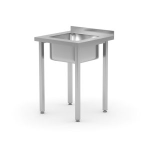 Mesa com lava-loiças, aparafusada, Kitchen Line, lava-loiças no centro, 600x600x(H)850mm
