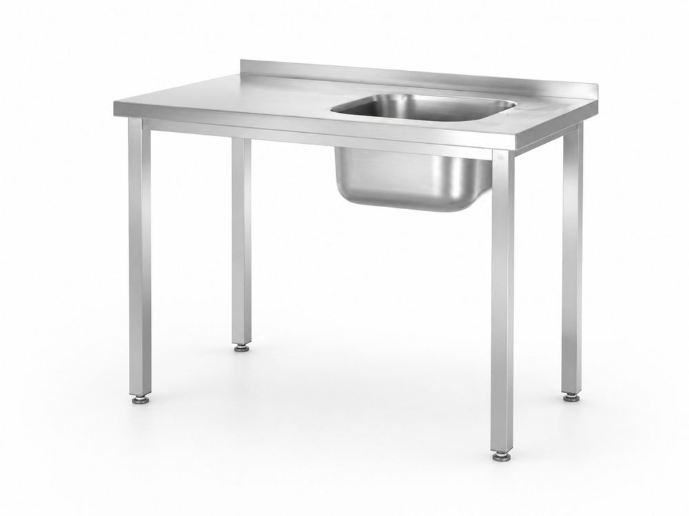 Mesa com lava-loiças, aparafusada, Kitchen Line, 1000x600x(H)850mm - Image 3